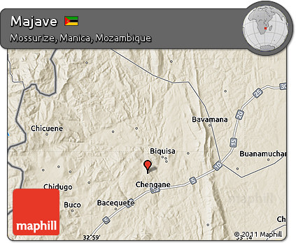 Shaded Relief Map of Majave