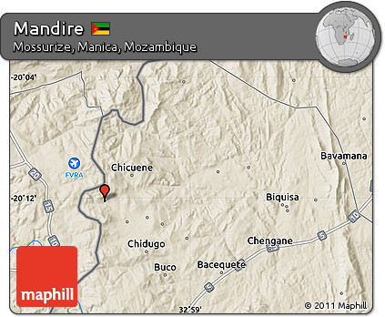 Shaded Relief Map of Mandire