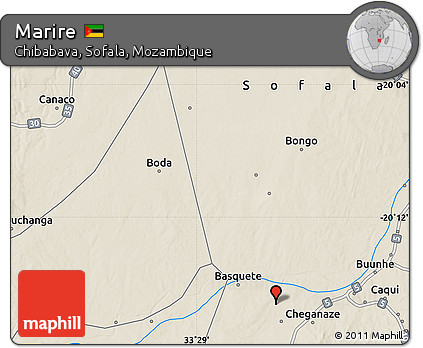 Shaded Relief Map of Marire