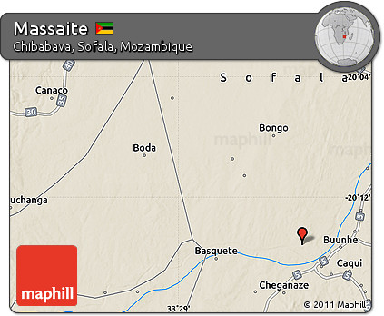 Shaded Relief Map of Massaite
