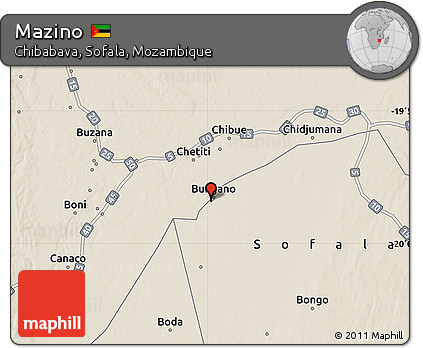 Shaded Relief Map of Mazino