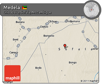 Shaded Relief Map of Medela