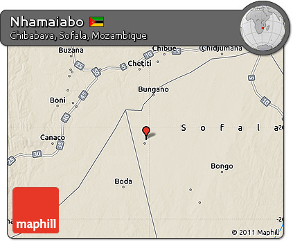 Shaded Relief Map of Nhamaiabo