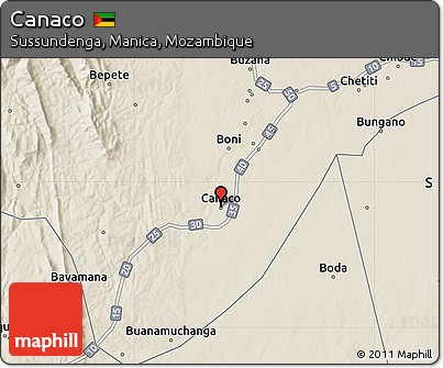 Shaded Relief Map of Canaco