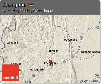 Shaded Relief Map of Chengane