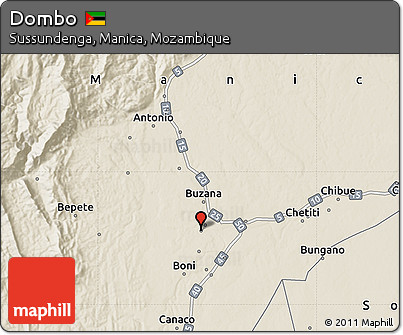 Shaded Relief Map of Dombo
