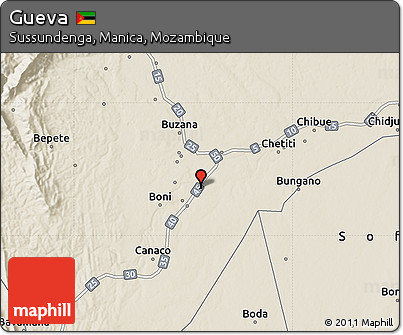 Shaded Relief Map of Gueva