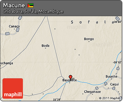 Shaded Relief Map of Macune