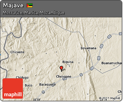 Shaded Relief Map of Majave