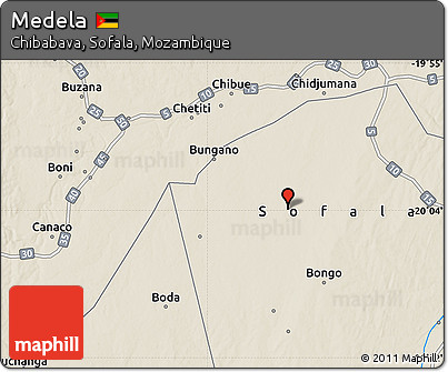 Shaded Relief Map of Medela