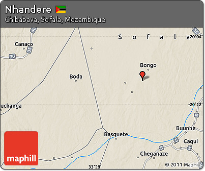 Shaded Relief Map of Nhandere