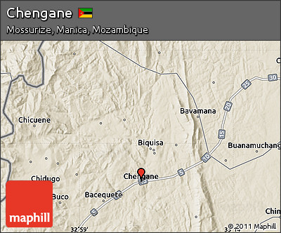 Shaded Relief Map of Chengane