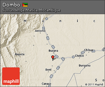 Shaded Relief Map of Dombo