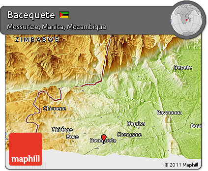 Physical Panoramic Map of Bacequete