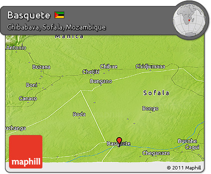 Physical Panoramic Map of Basquete
