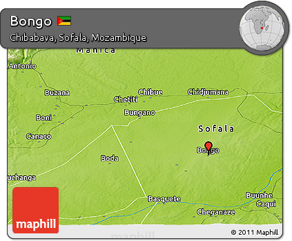 Physical Panoramic Map of Bongo