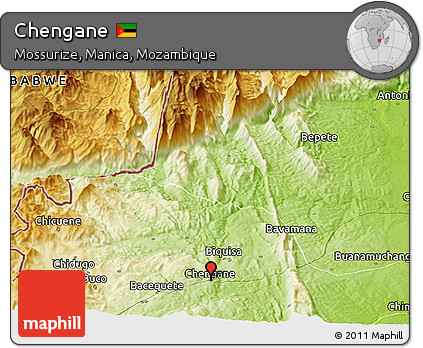 Physical Panoramic Map of Chengane