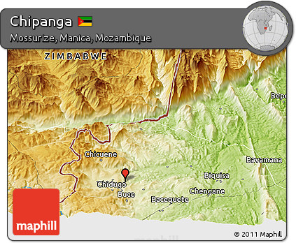 Physical Panoramic Map of Chipanga