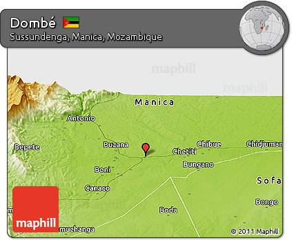 Physical Panoramic Map of Dombé