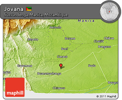 Physical Panoramic Map of Jovana