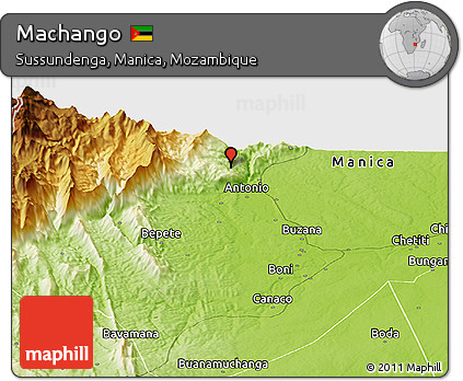 Physical Panoramic Map of Machango