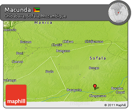 Physical Panoramic Map of Macunda