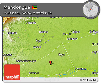 Physical Panoramic Map of Mandongue