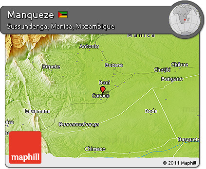 Physical Panoramic Map of Manqueze