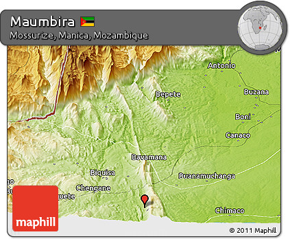 Physical Panoramic Map of Maumbira