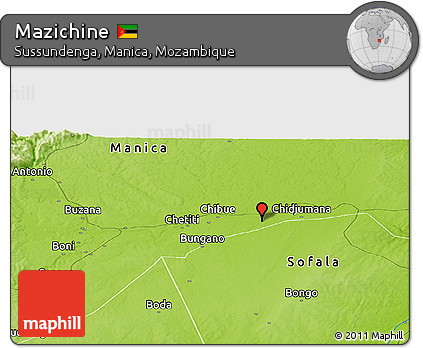 Physical Panoramic Map of Mazichine