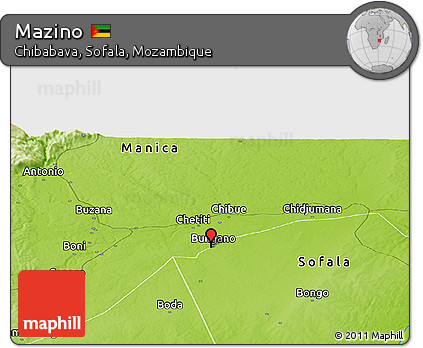 Physical Panoramic Map of Mazino