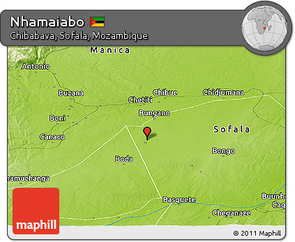 Physical Panoramic Map of Nhamaiabo