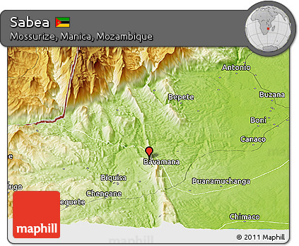 Physical Panoramic Map of Sabea