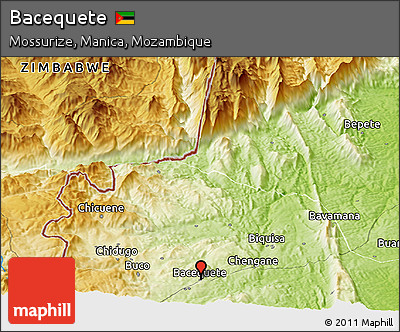 Physical Panoramic Map of Bacequete