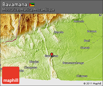 Physical Panoramic Map of Bavamana
