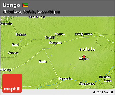 Physical Panoramic Map of Bongo