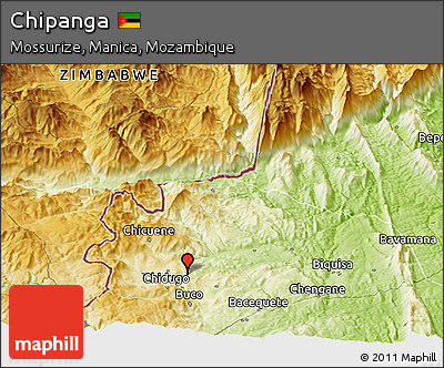 Physical Panoramic Map of Chipanga