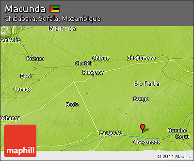 Physical Panoramic Map of Macunda