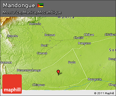 Physical Panoramic Map of Mandongue
