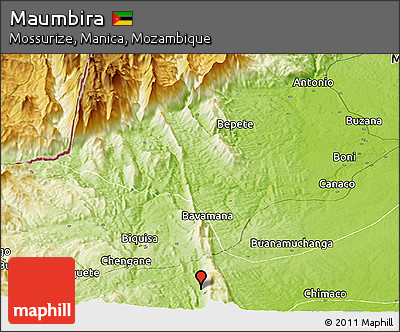 Physical Panoramic Map of Maumbira
