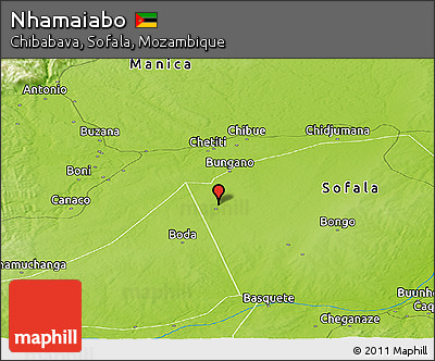 Physical Panoramic Map of Nhamaiabo