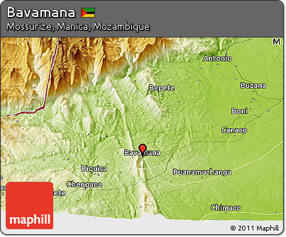 Physical Panoramic Map of Bavamana
