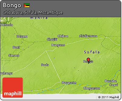Physical Panoramic Map of Bongo