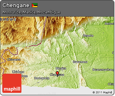 Physical Panoramic Map of Chengane