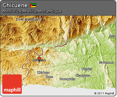 Physical Panoramic Map of Chicuene