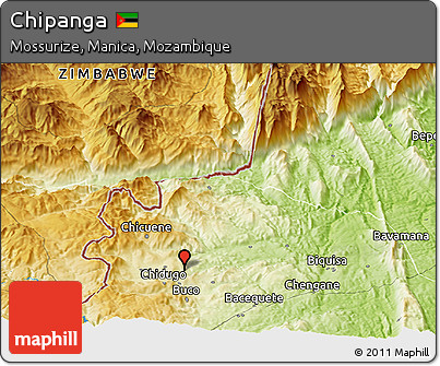 Physical Panoramic Map of Chipanga