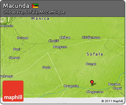 Physical Panoramic Map of Macunda