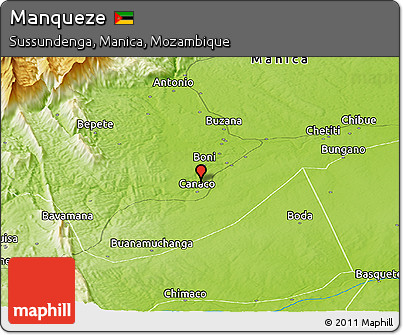 Physical Panoramic Map of Manqueze