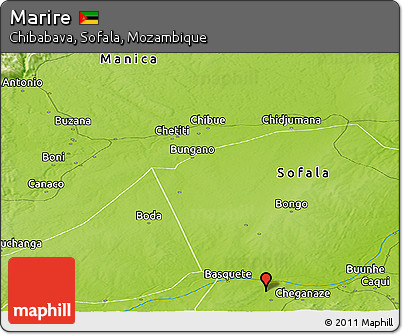 Physical Panoramic Map of Marire