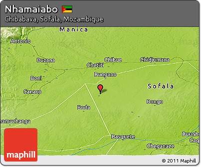Physical Panoramic Map of Nhamaiabo